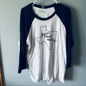 Love From Austin graphic baseball tee
